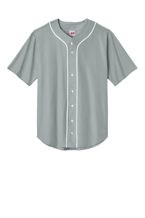 A4 A4N4184 Short Sleeve Full-Button Baseball Top N4184