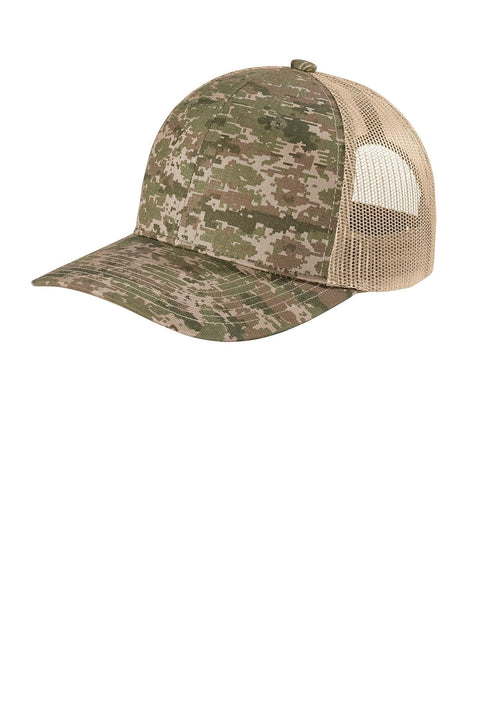 Port Authority C404 Digi Camo Snapback Trucker Cap