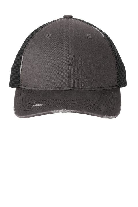 Port Authority C600 Distressed Mesh Back Cap