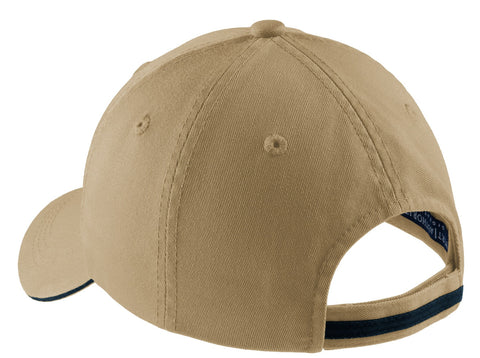 Port Authority C830 Sandwich Bill Cap with Striped Closure