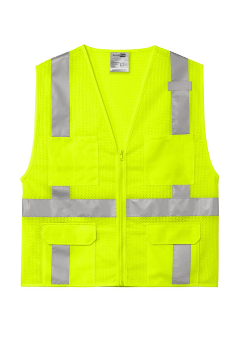 CornerStone CSV104 ANSI 107 Class 2 Mesh Six-Pocket Zippered Vest