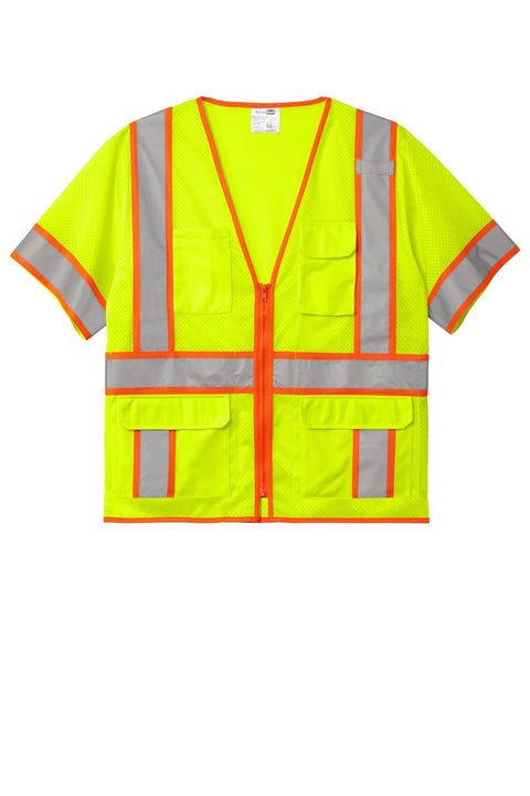 CornerStone CSV106 ANSI 107 Class 3 Surveyor Mesh Zippered Two-Tone Short Sleeve Vest