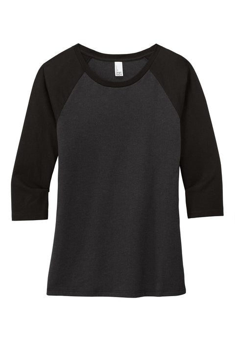 District DM136L Women's Perfect Tri 3/4-Sleeve Raglan