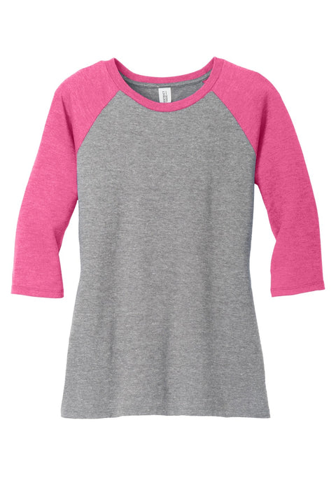 District DM136L Women's Perfect Tri 3/4-Sleeve Raglan