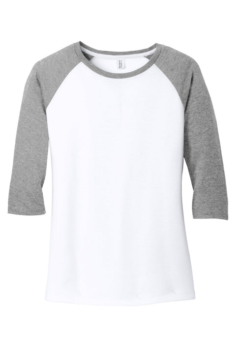 District DM136L Women's Perfect Tri 3/4-Sleeve Raglan