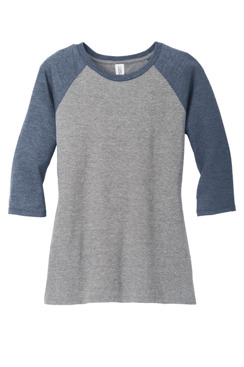 District DM136L Women's Perfect Tri 3/4-Sleeve Raglan