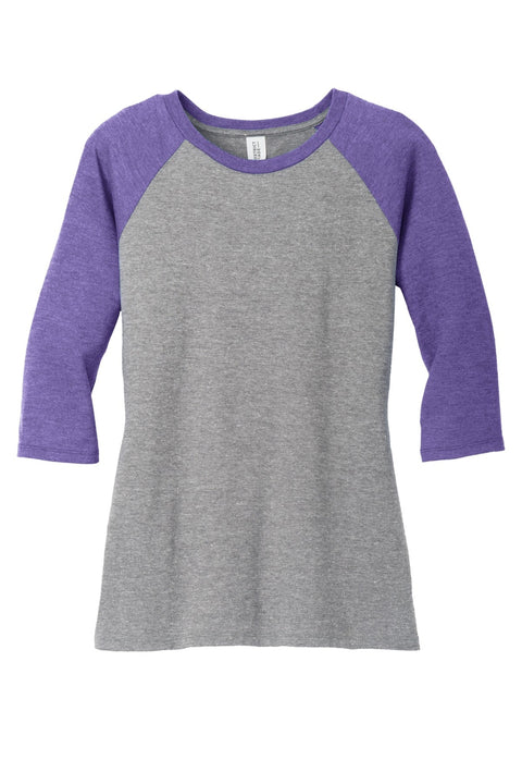 District DM136L Women's Perfect Tri 3/4-Sleeve Raglan
