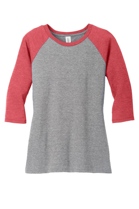 District DM136L Women's Perfect Tri 3/4-Sleeve Raglan