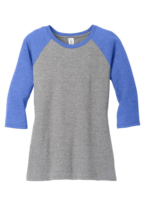 District DM136L Women's Perfect Tri 3/4-Sleeve Raglan