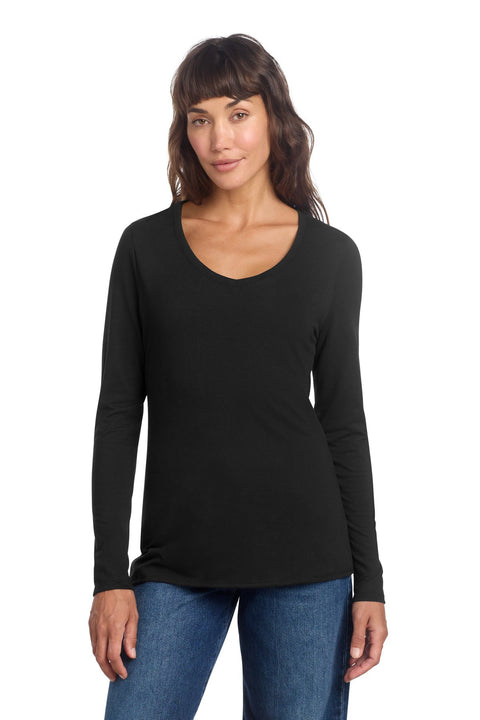 District DT135 Women's Perfect Tri Long Sleeve V-Neck Tee