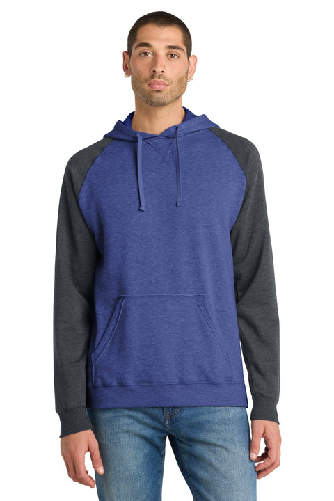 District DT196 Young Mens Lightweight Fleece Raglan Hoodie