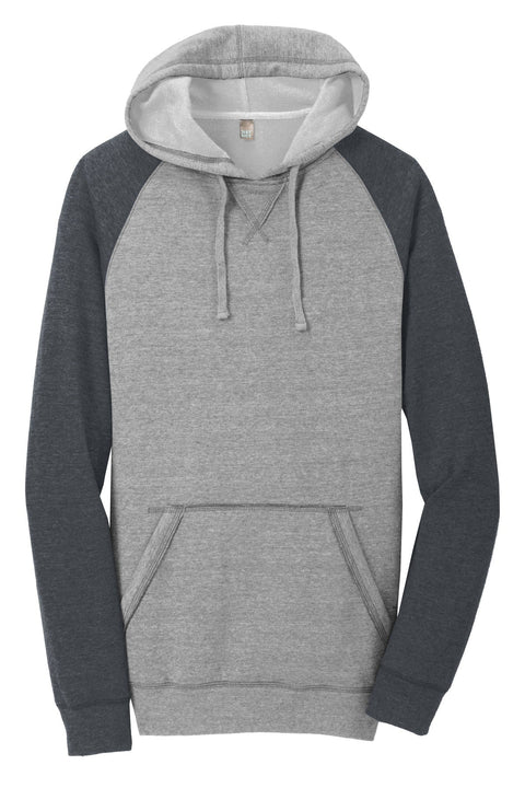 District DT196 Young Mens Lightweight Fleece Raglan Hoodie