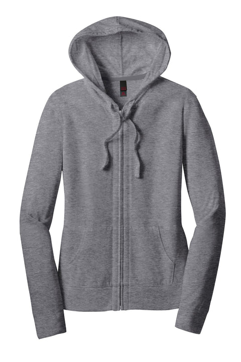District DT2100 Women's Fitted Jersey Full-Zip Hoodie