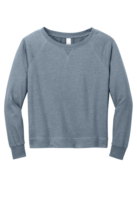 District DT672 Women's Featherweight French Terry Long Sleeve Crewneck