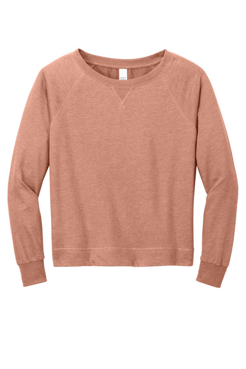 District DT672 Women's Featherweight French Terry Long Sleeve Crewneck