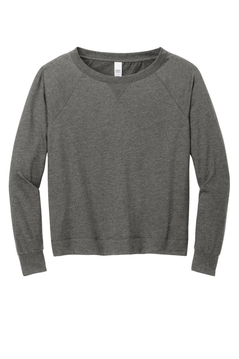 District DT672 Women's Featherweight French Terry Long Sleeve Crewneck