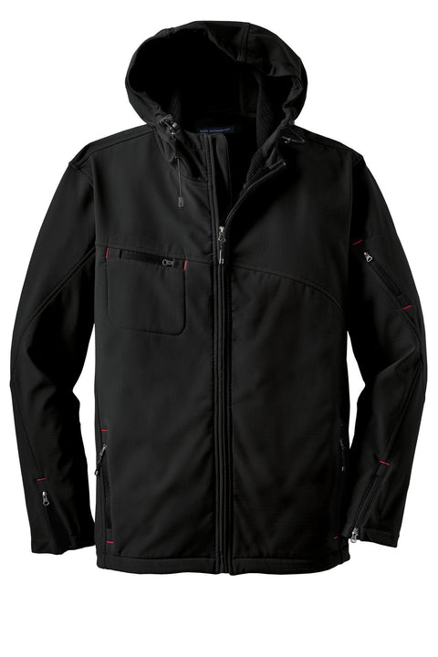 Port Authority J706 Textured Hooded Soft Shell Jacket