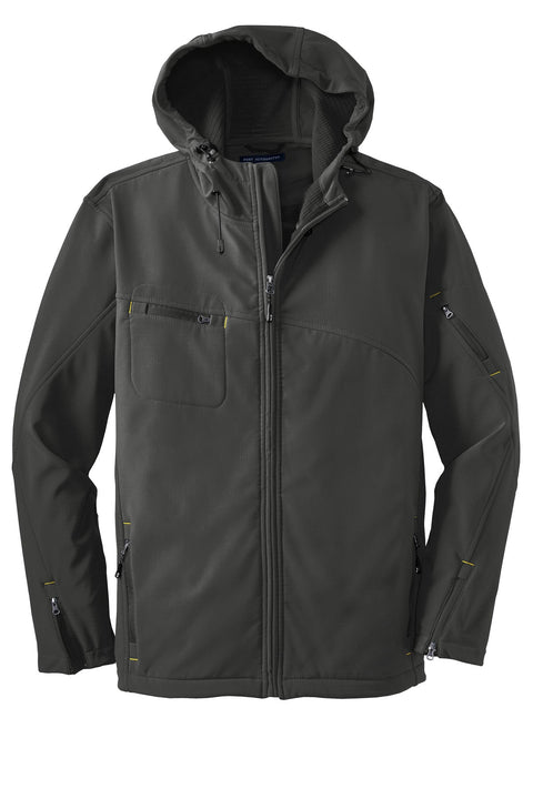 Port Authority J706 Textured Hooded Soft Shell Jacket