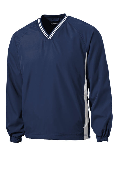 Sport-Tek JST62 Tipped V-Neck Raglan Wind Shirt