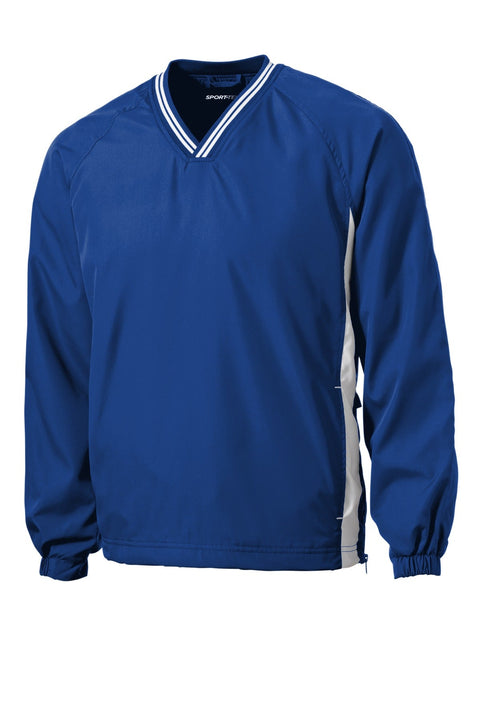 Sport-Tek JST62 Tipped V-Neck Raglan Wind Shirt