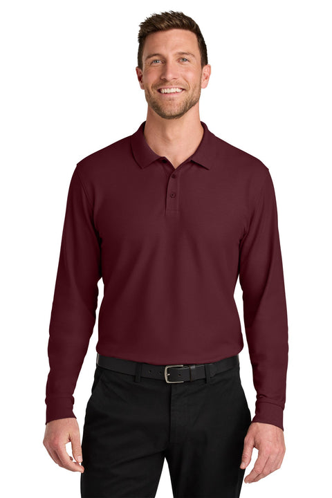 Port Authority K200LS Wearever Signature Pique Long Sleeve Polo