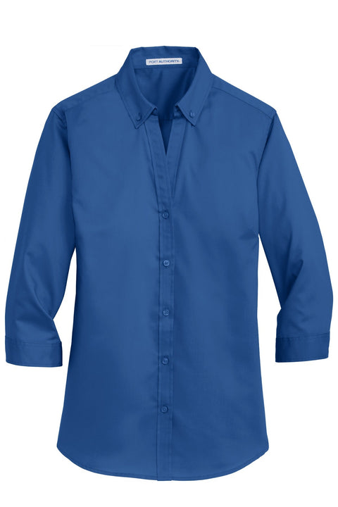 Port Authority L665 Women's 3/4-Sleeve SuperPro Twill Shirt