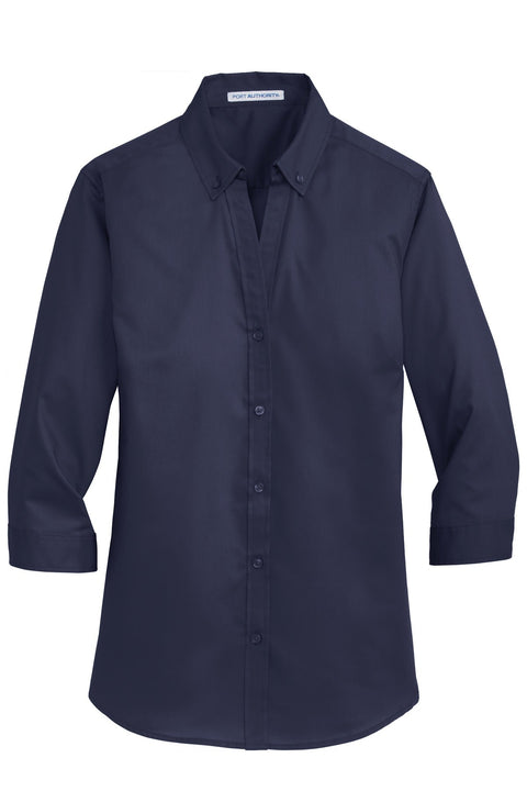 Port Authority L665 Women's 3/4-Sleeve SuperPro Twill Shirt