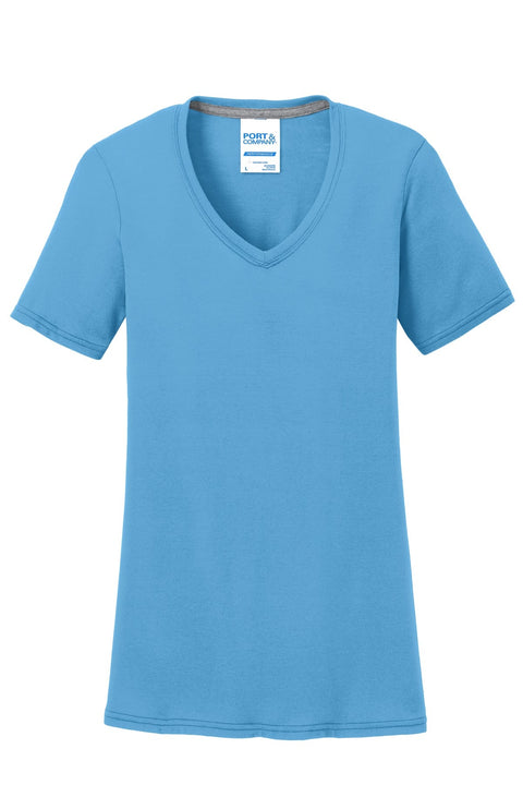Port & Co LPC381V Women's Performance Blend V-Neck Tee