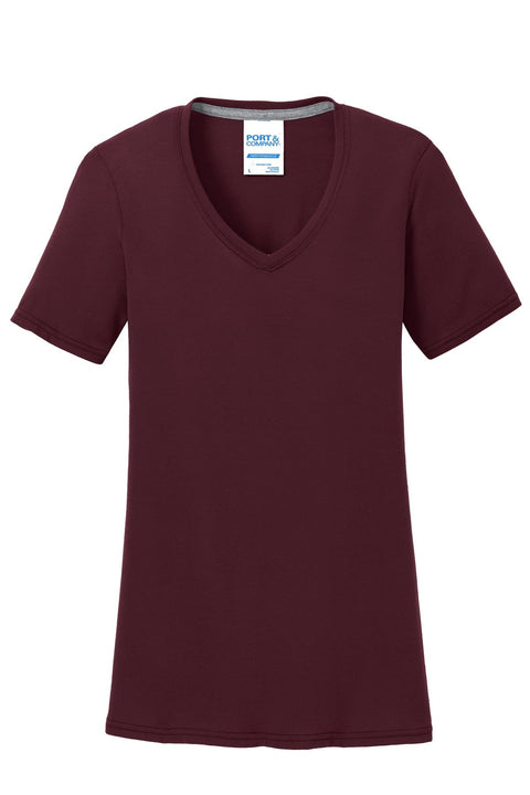 Port & Co LPC381V Women's Performance Blend V-Neck Tee