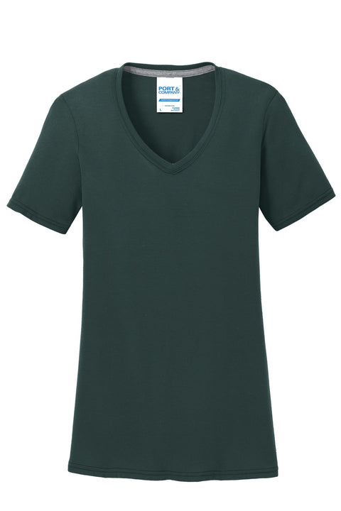 Port & Co LPC381V Women's Performance Blend V-Neck Tee