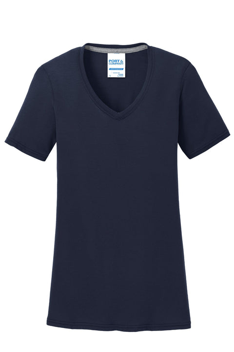 Port & Co LPC381V Women's Performance Blend V-Neck Tee