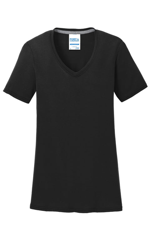 Port & Co LPC381V Women's Performance Blend V-Neck Tee