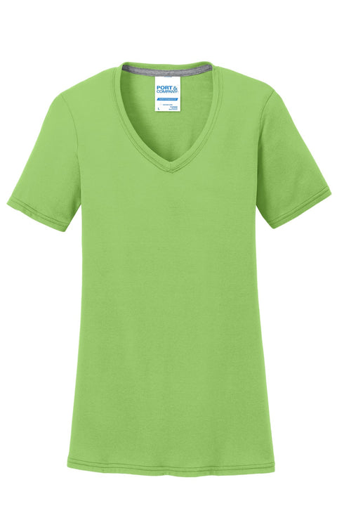 Port & Co LPC381V Women's Performance Blend V-Neck Tee