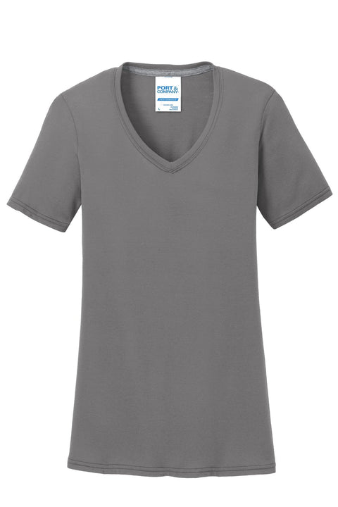 Port & Co LPC381V Women's Performance Blend V-Neck Tee