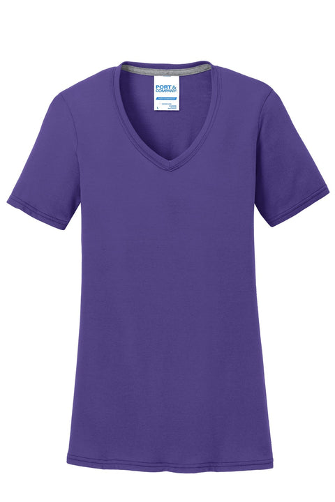 Port & Co LPC381V Women's Performance Blend V-Neck Tee