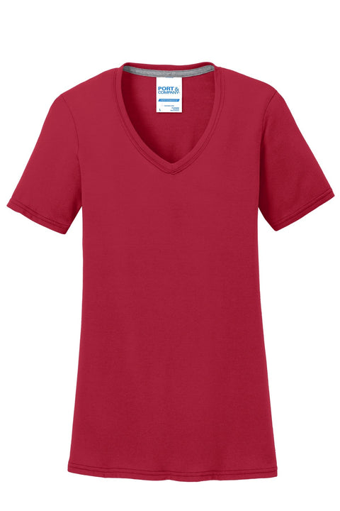Port & Co LPC381V Women's Performance Blend V-Neck Tee