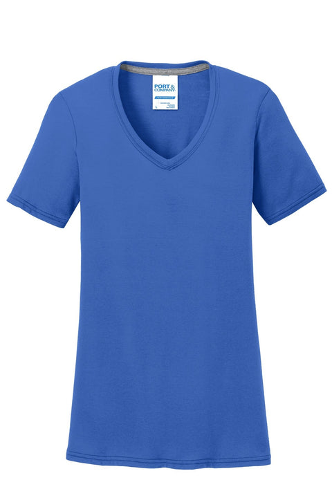 Port & Co LPC381V Women's Performance Blend V-Neck Tee