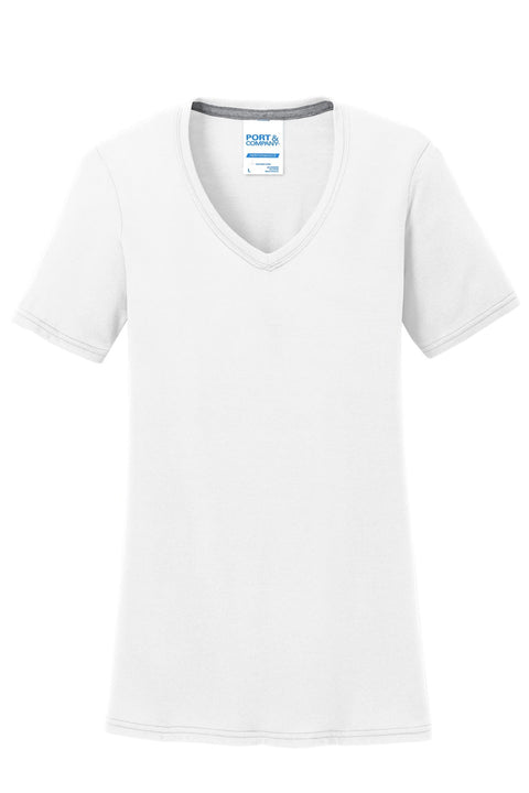 Port & Co LPC381V Women's Performance Blend V-Neck Tee
