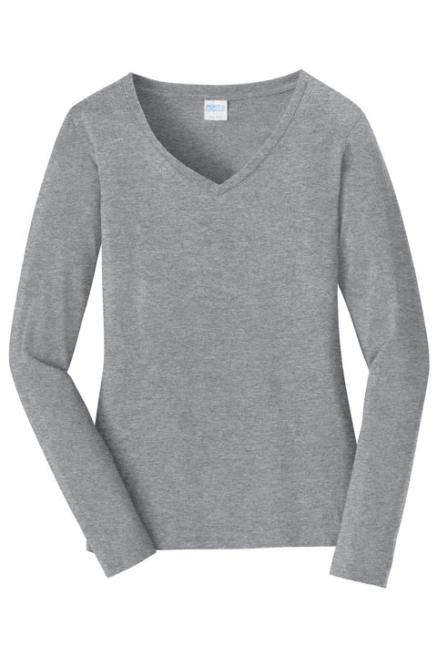 Port & Co LPC450VLS Women's Long Sleeve Fan Favorite V-Neck Tee