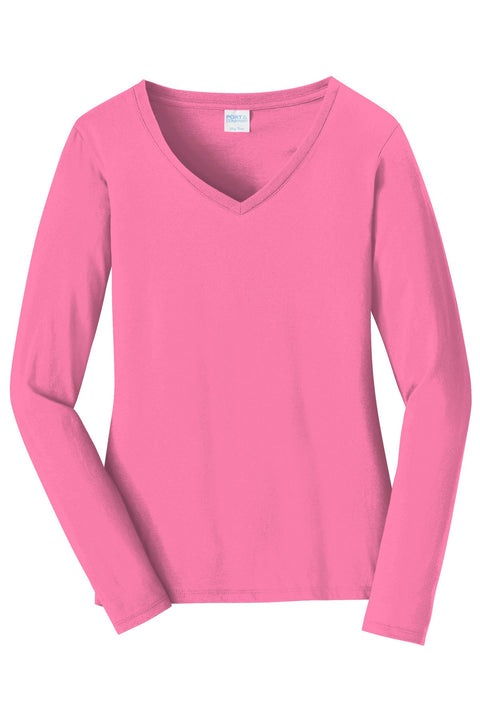 Port & Co LPC450VLS Women's Long Sleeve Fan Favorite V-Neck Tee