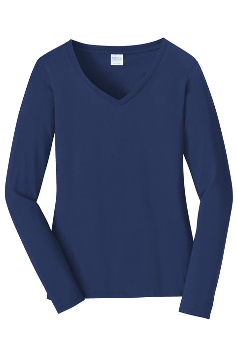 Port & Co LPC450VLS Women's Long Sleeve Fan Favorite V-Neck Tee