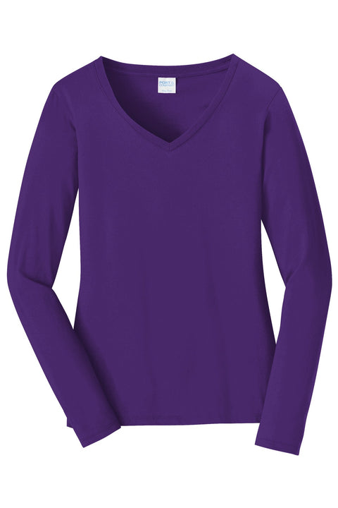 Port & Co LPC450VLS Women's Long Sleeve Fan Favorite V-Neck Tee