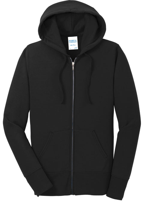 Port & Co LPC78ZH Women's Core Fleece Full-Zip Hooded Sweatshirt