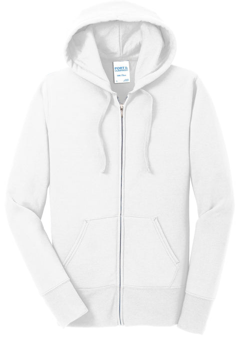 Port & Co LPC78ZH Women's Core Fleece Full-Zip Hooded Sweatshirt