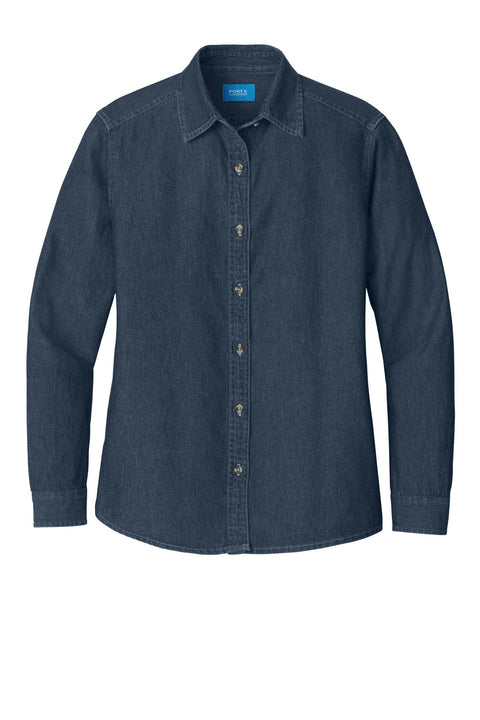 Port & Co LSP10 Women's Long Sleeve Value Denim Shirt