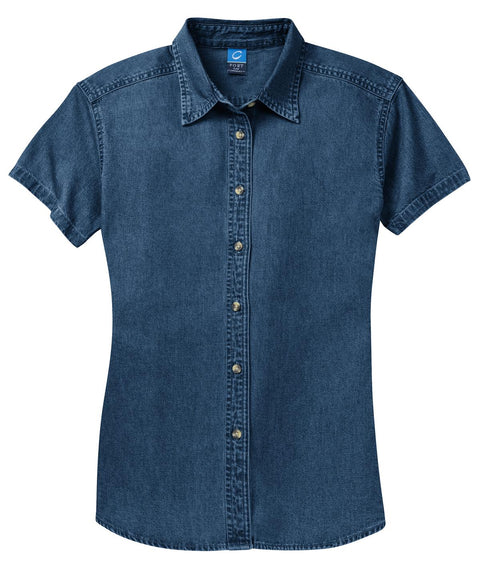 Port & Co LSP11 Women's Short Sleeve Value Denim Shirt