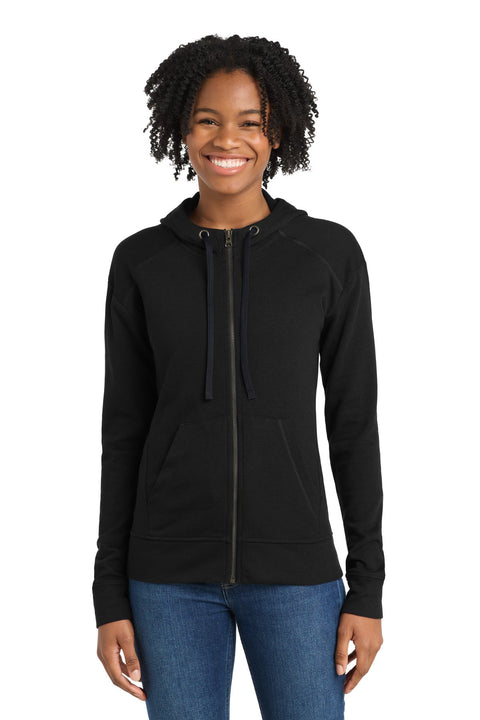 Sport-Tek LST293 Women's PosiCharge  Tri-Blend Wicking Fleece Full-Zip Hooded Jacket