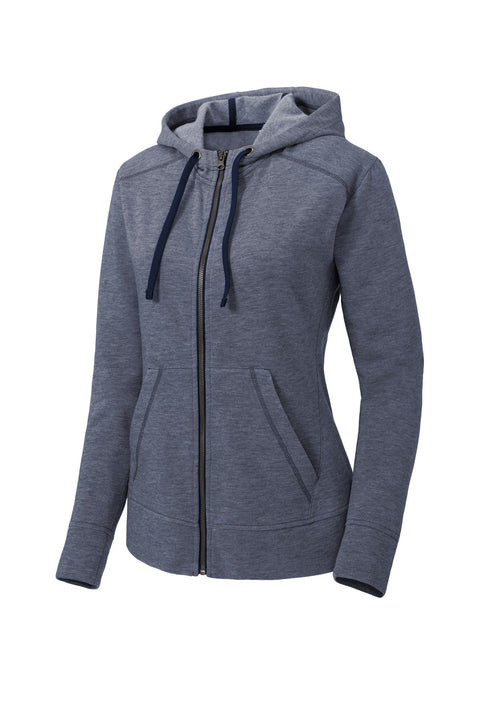 Sport-Tek LST293 Women's PosiCharge  Tri-Blend Wicking Fleece Full-Zip Hooded Jacket