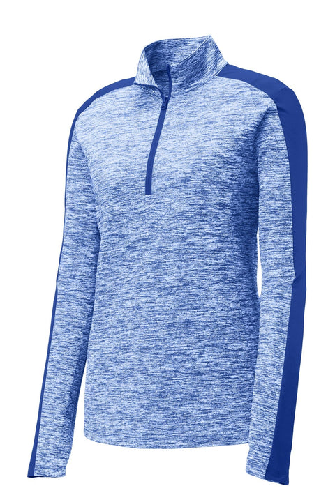 Sport-Tek LST397 Women's PosiCharge Electric Heather Colorblock 1/4-Zip Pullover