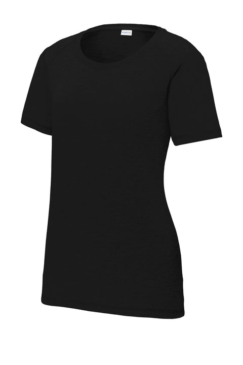 Sport-Tek LST400 Women's PosiCharge  Tri-Blend Wicking Scoop Neck Raglan Tee
